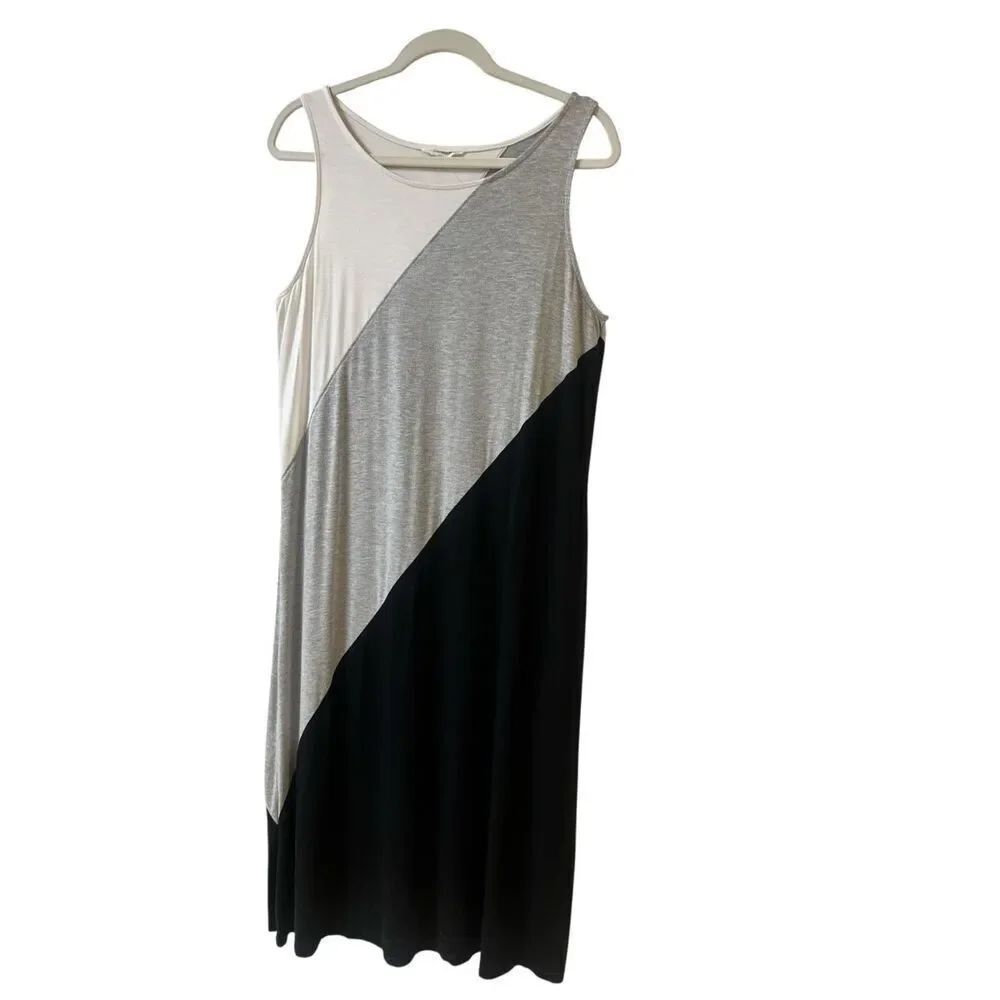Athleta color block maxi dress sleeveless sz large